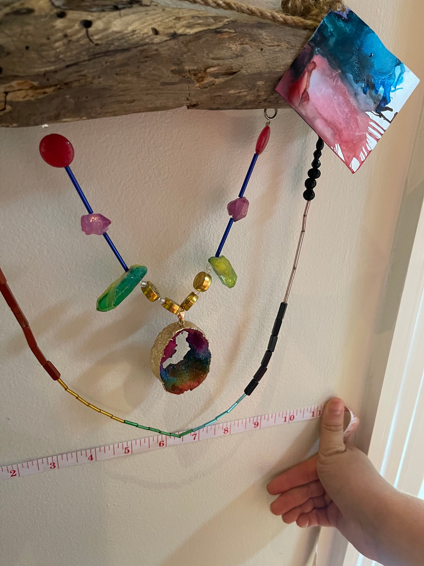 Driftwood Rainbow Geode Smiles Suncatcher Mobile