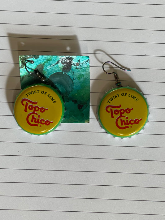 Bottle Cap Earrings Topo Chico