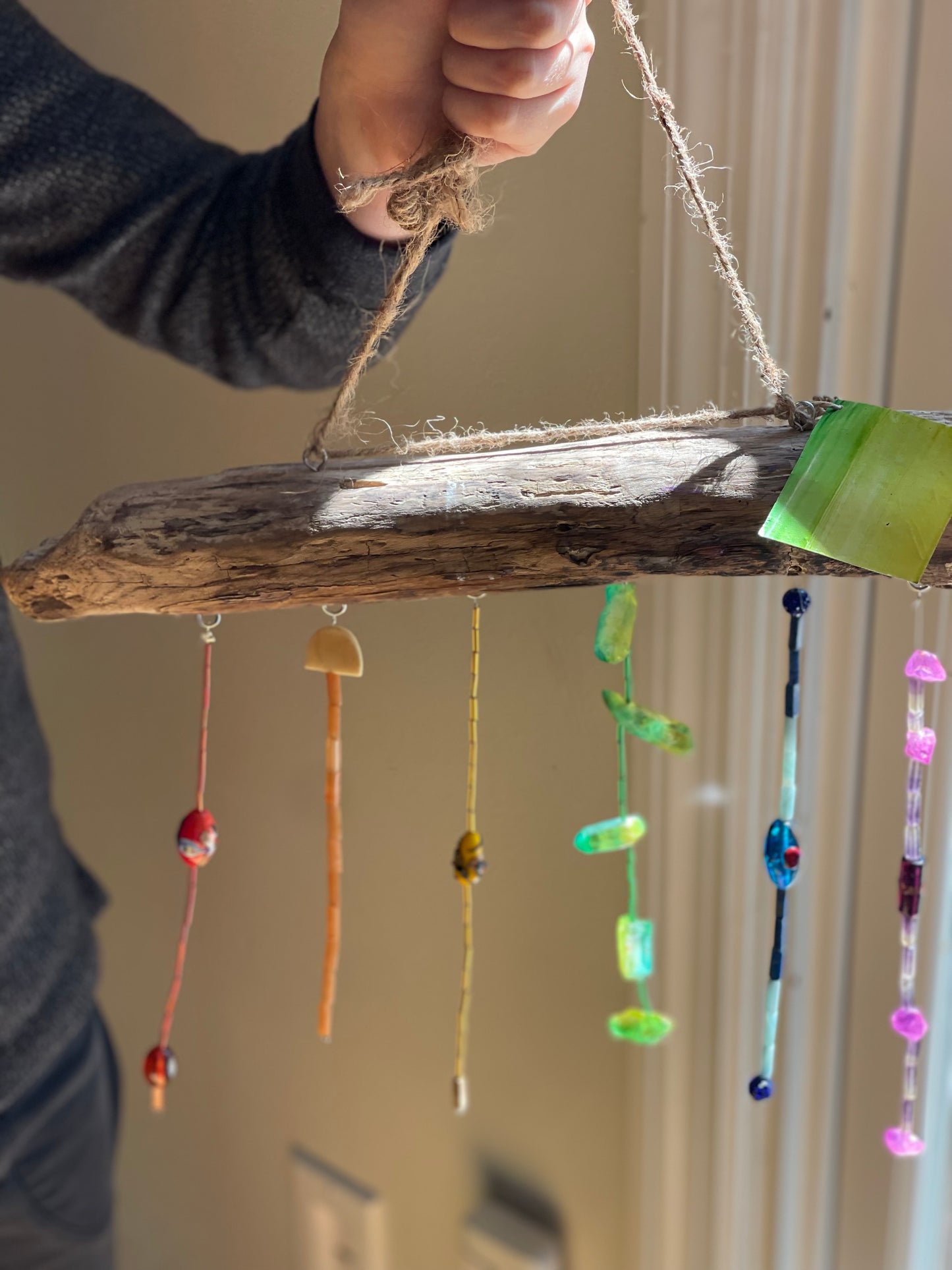 Driftwood Rainbow Suncatcher Mobile