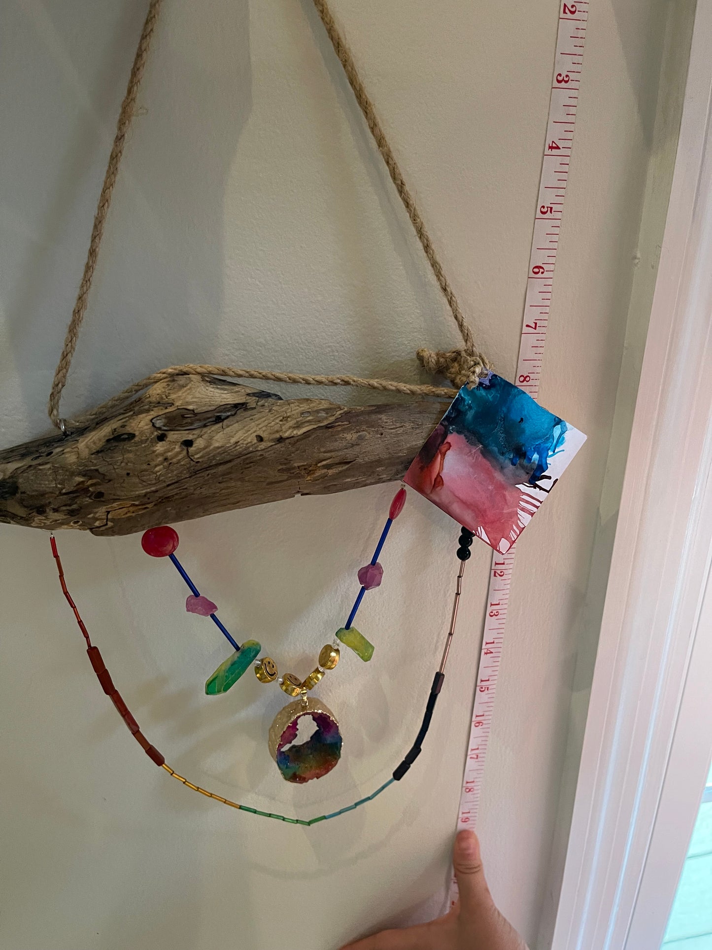 Driftwood Rainbow Geode Smiles Suncatcher Mobile