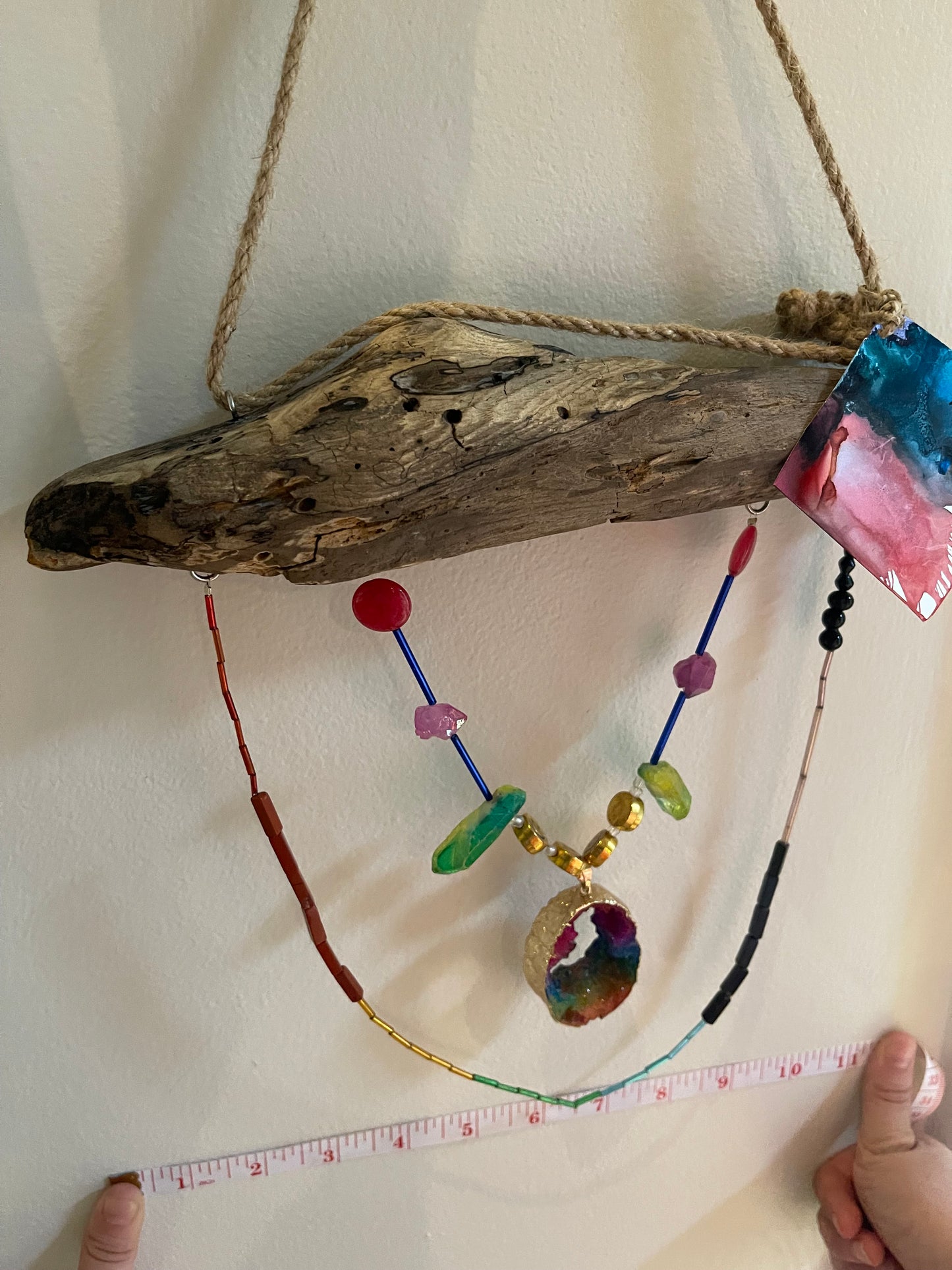 Driftwood Rainbow Geode Smiles Suncatcher Mobile